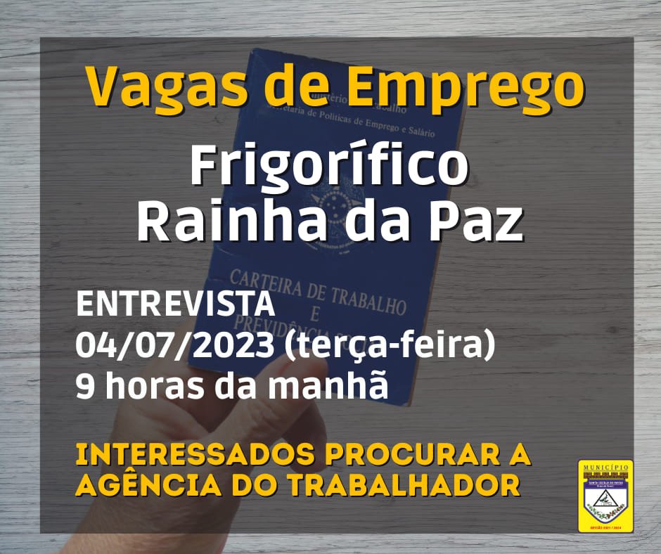 OPORTUNIDADE DE EMPREGO  #OPORTUNIDADE DE EMPREGO! Frigorífico